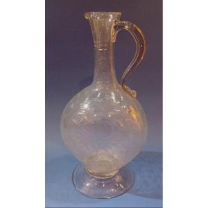 carafe à verser en cristal taillé du XVIIIe siècle