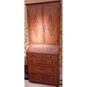A Small Wooden Trunk, Lacquered And Painted With Stylized Motifs