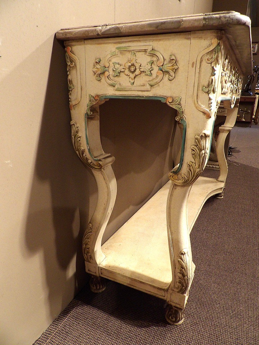 Console En Bois Peint-photo-5