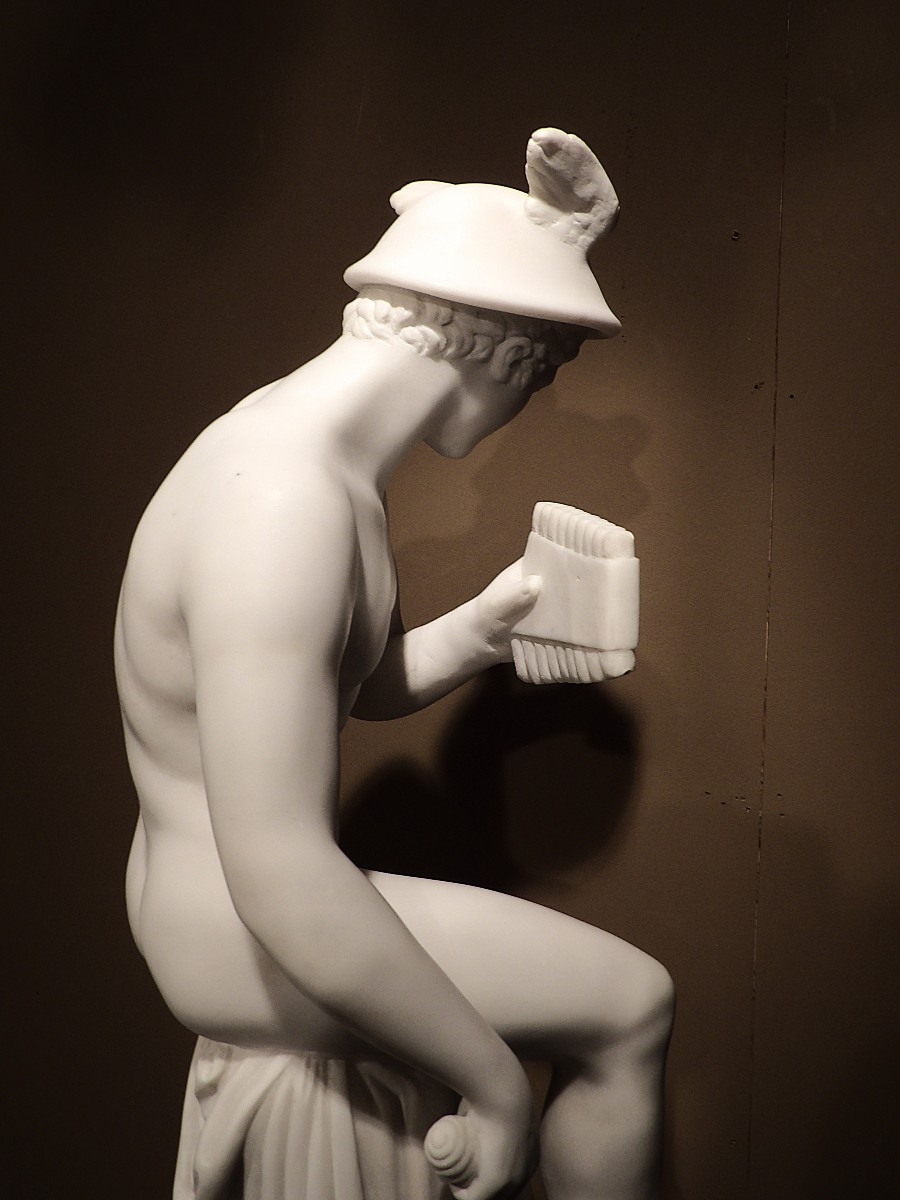 EMILE PICAULT - Sculpture en marbre de Carrare d'Hermès/Mercure-photo-7