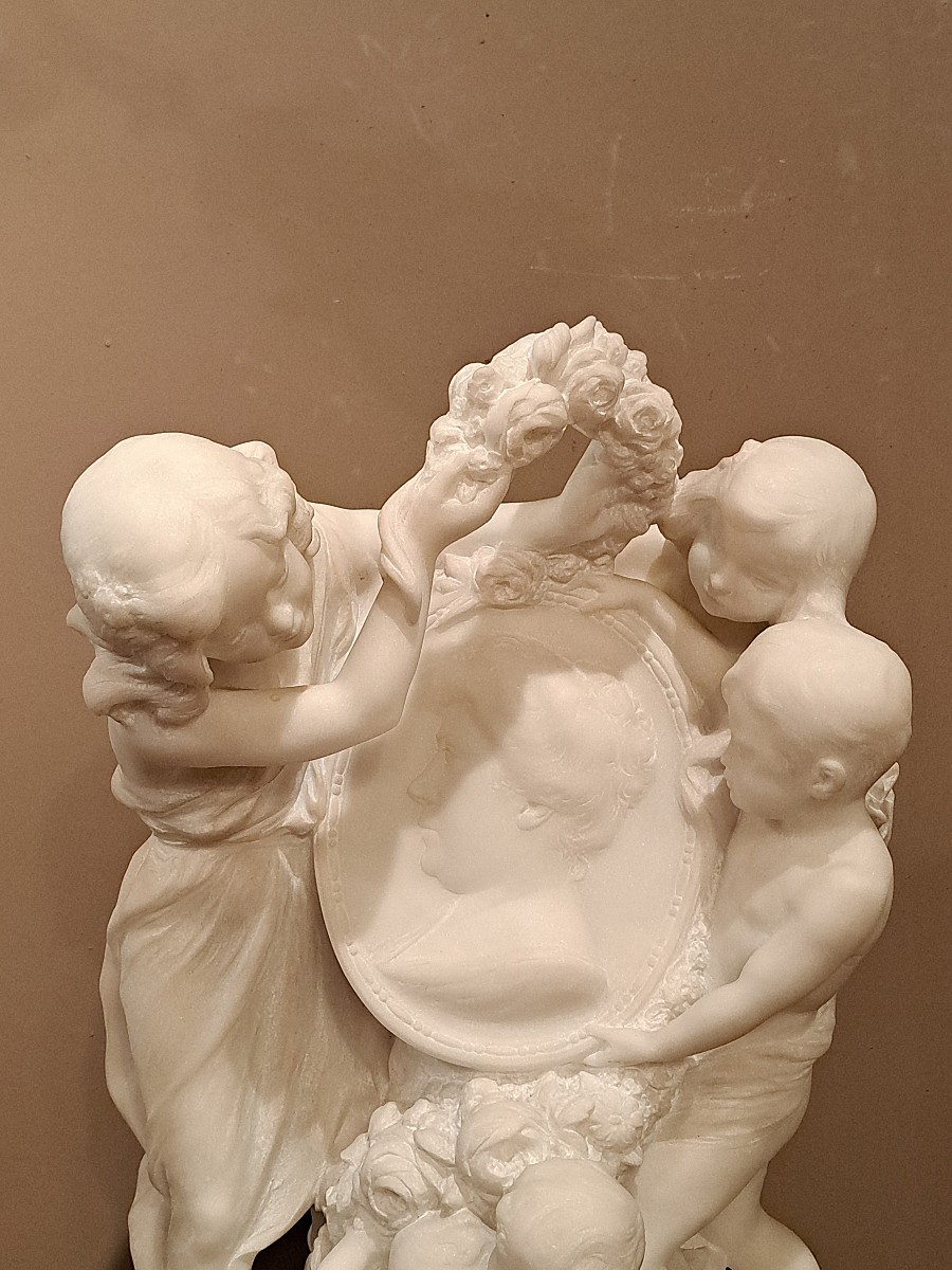 Charles Samuel - Carrara Marble Sculpture "honor To Mom"-photo-2