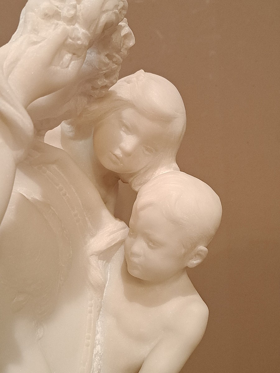 Charles Samuel - Carrara Marble Sculpture "honor To Mom"-photo-1
