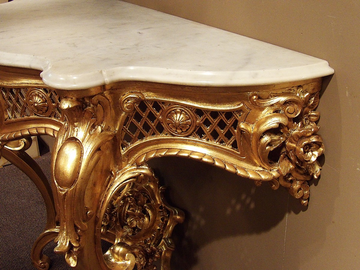 Console en bois doré-photo-3