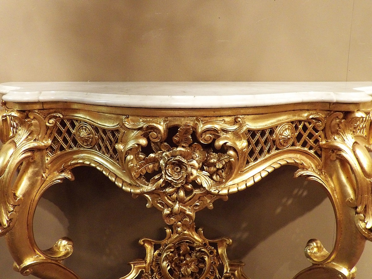 Console en bois doré-photo-4