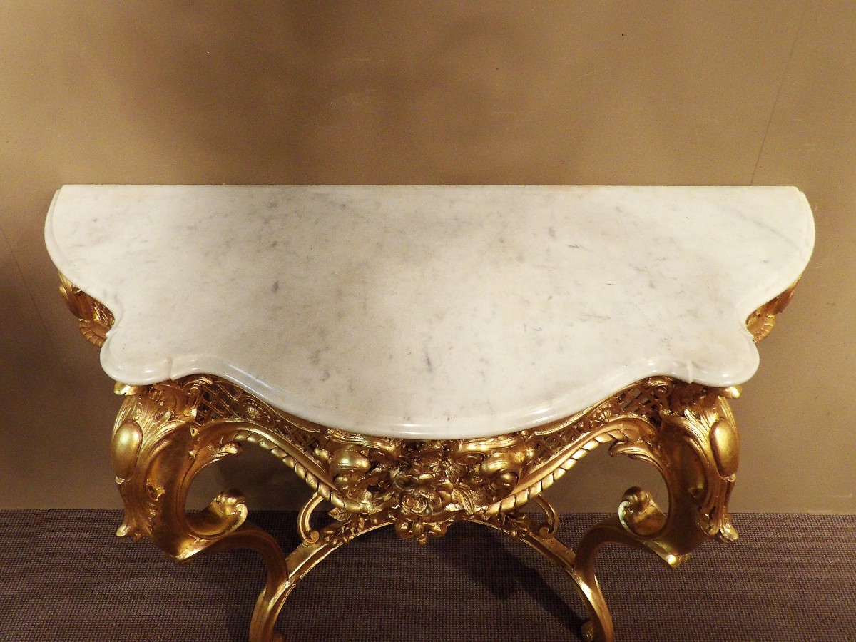 Console en bois doré-photo-2