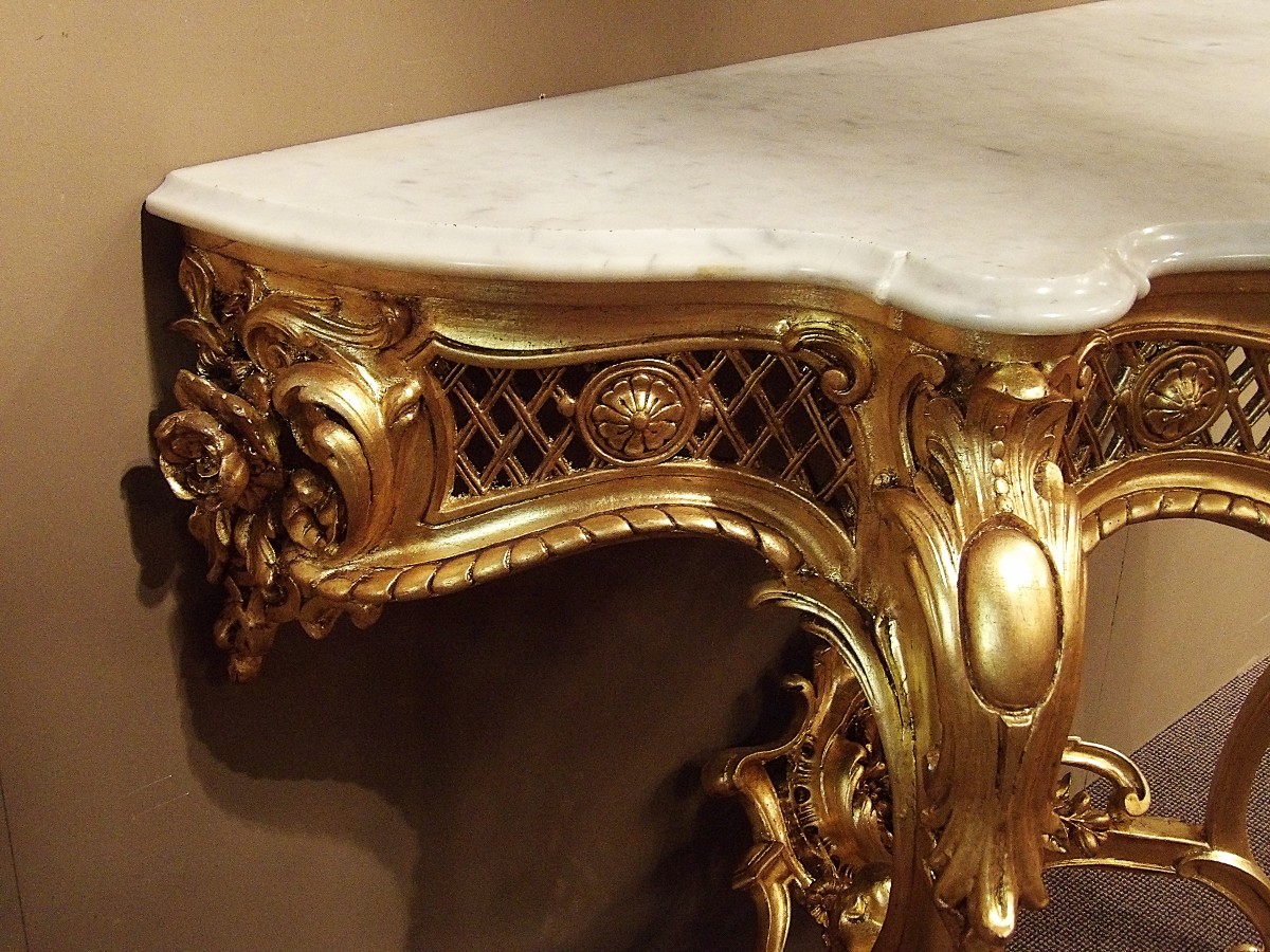 Console en bois doré-photo-4