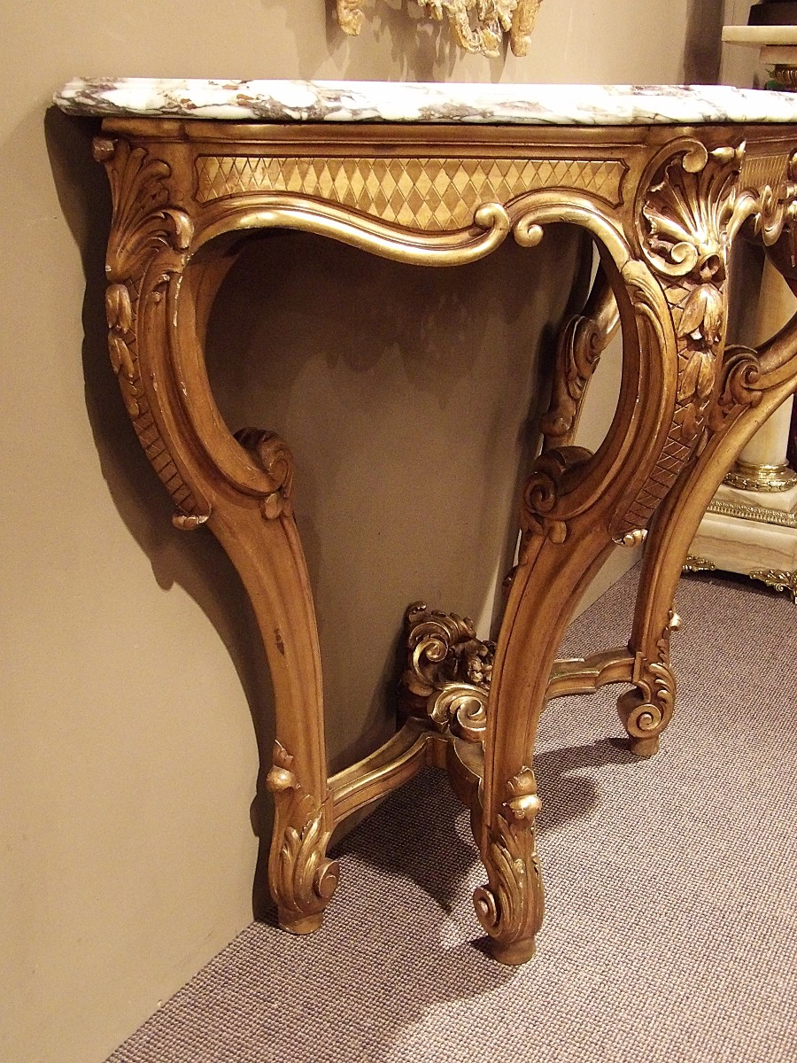 Console en bois doré-photo-3