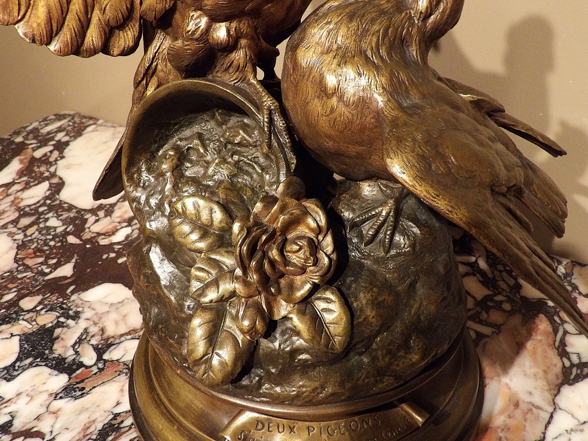 PAUL COMOLERA – Bronze “Les Deux Pigeons”-photo-3