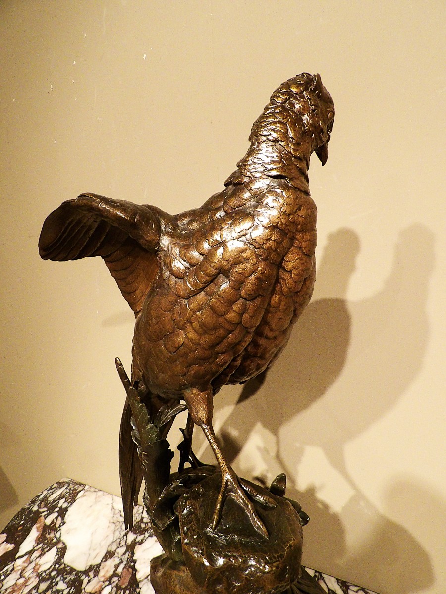 ALFRED DUBUCAND – Bronze Faisan et Salamandre-photo-6