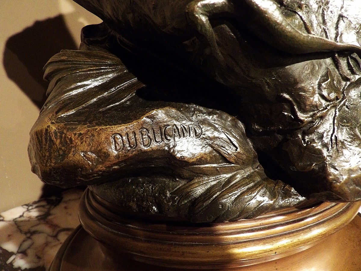 ALFRED DUBUCAND – Bronze Faisan et Salamandre-photo-7