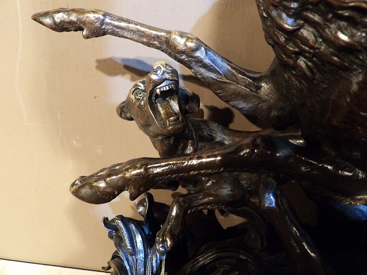 Monnehaye – Bronze – Stag And Hunting Dogs-photo-1