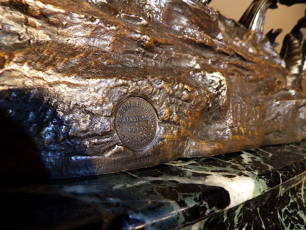 Monnehaye – Bronze – Stag And Hunting Dogs-photo-5