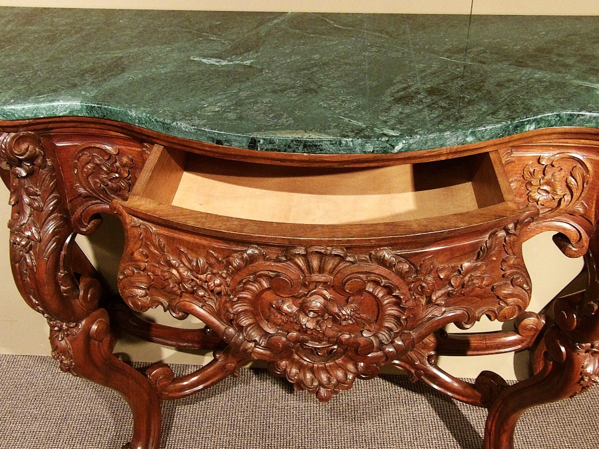 Oak Console Table With Drawer-photo-1