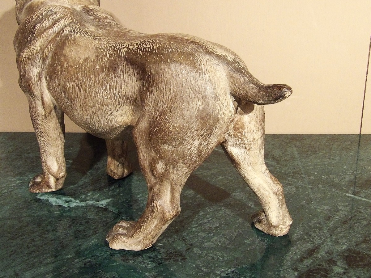 Bouledogue français en terre cuite polychrome-photo-4