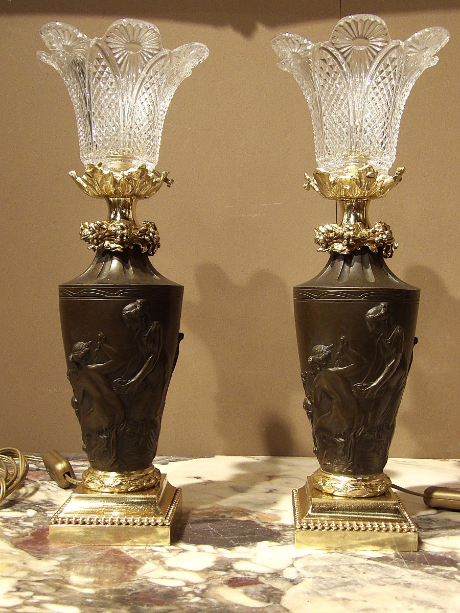 Pair Of Bronze Table Lamps-photo-2