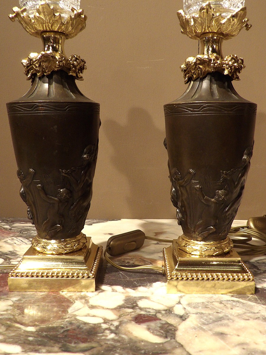 Pair Of Bronze Table Lamps-photo-3