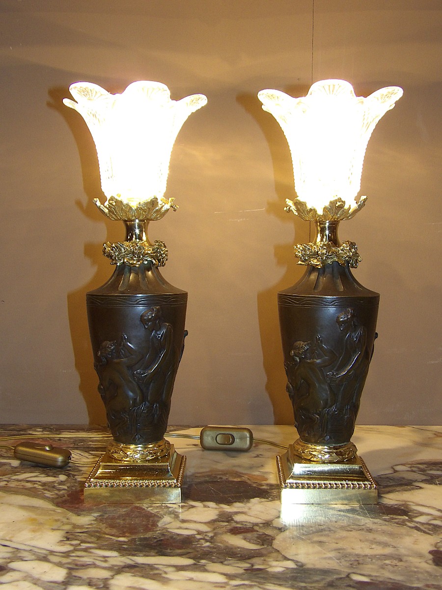 Pair Of Bronze Table Lamps-photo-7