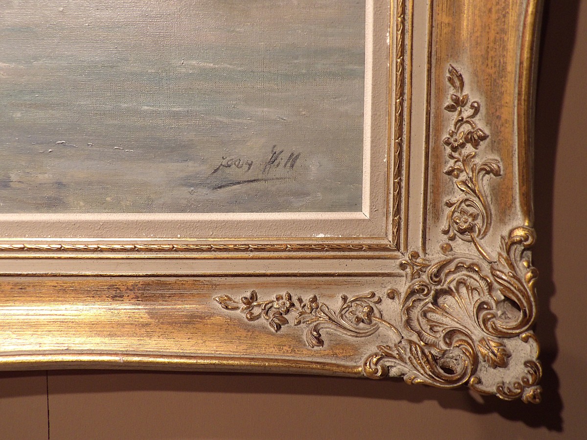 JEAN HILL – Tableau “Vue sur le port d’Anvers”-photo-4