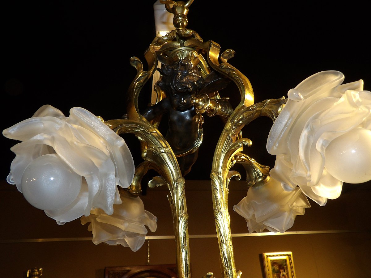 Bronze Chandelier With Amour-photo-2