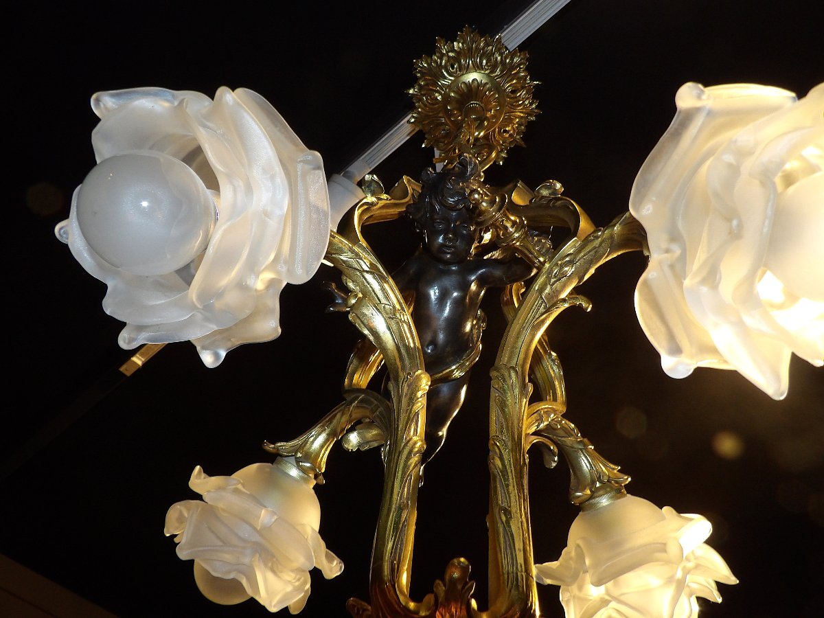 Bronze Chandelier With Amour-photo-3