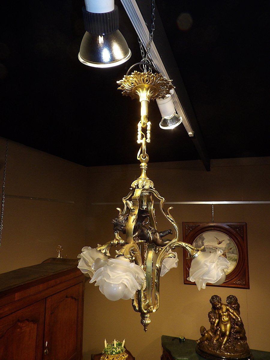 Bronze Chandelier With Amour-photo-4
