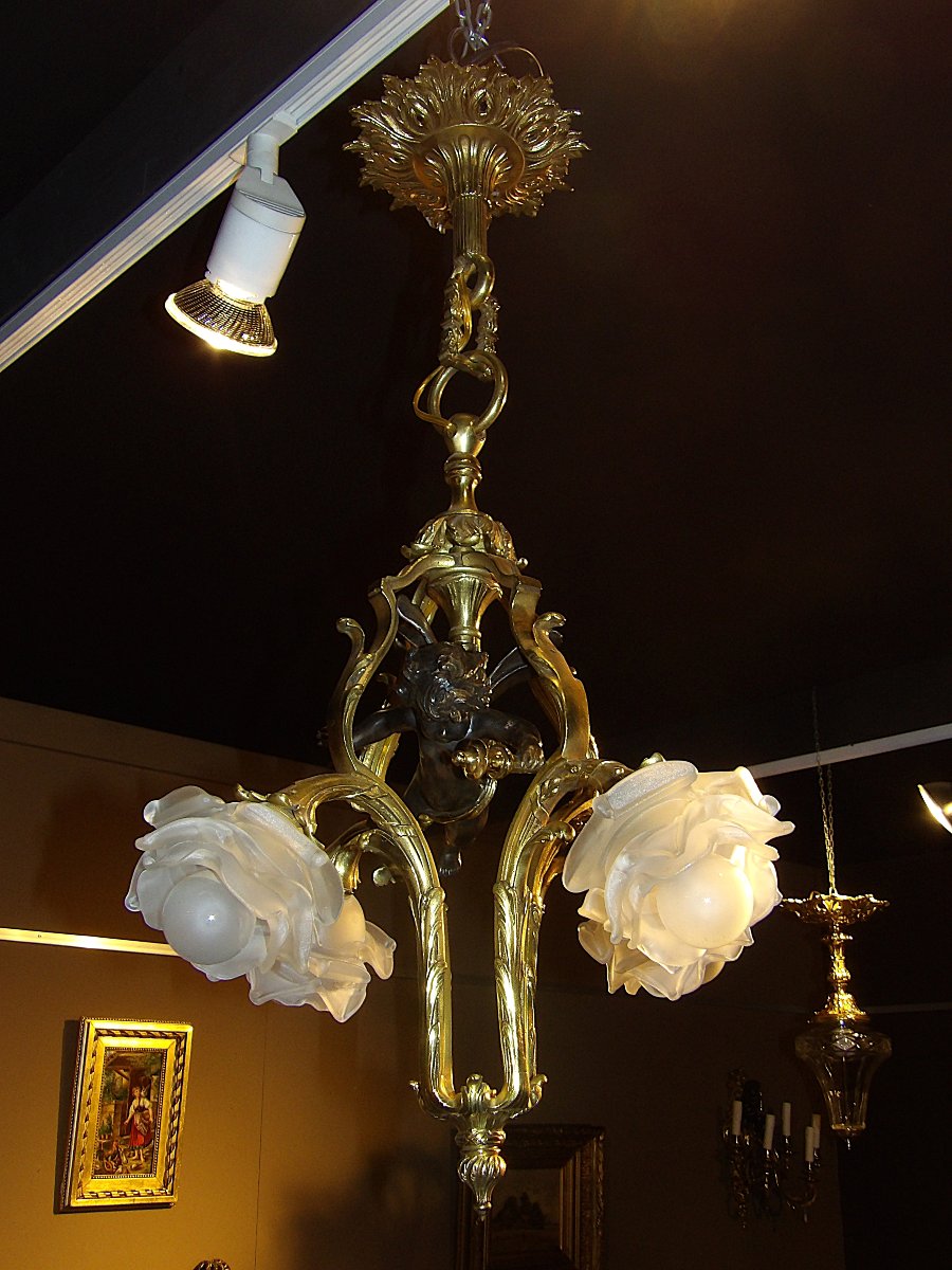 Bronze Chandelier With Amour-photo-3