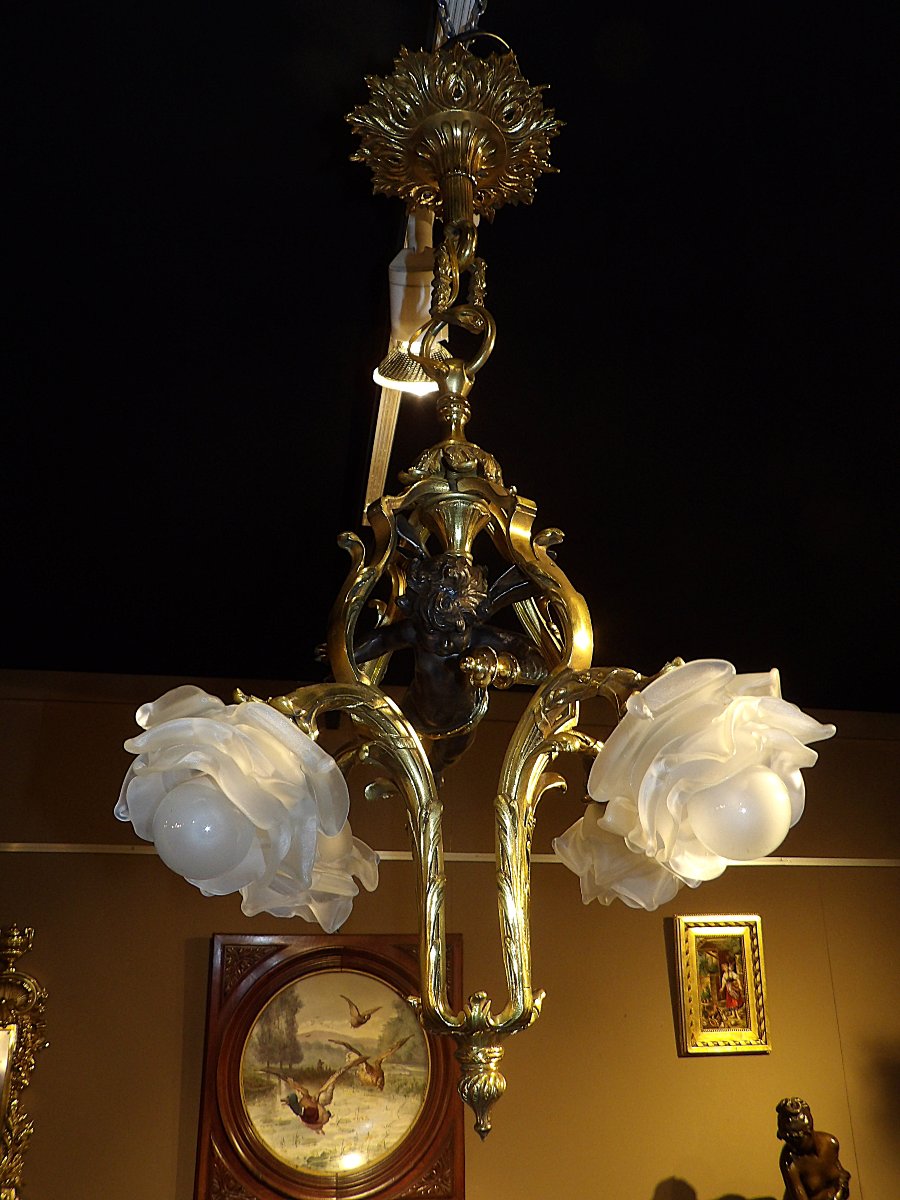 Bronze Chandelier With Amour