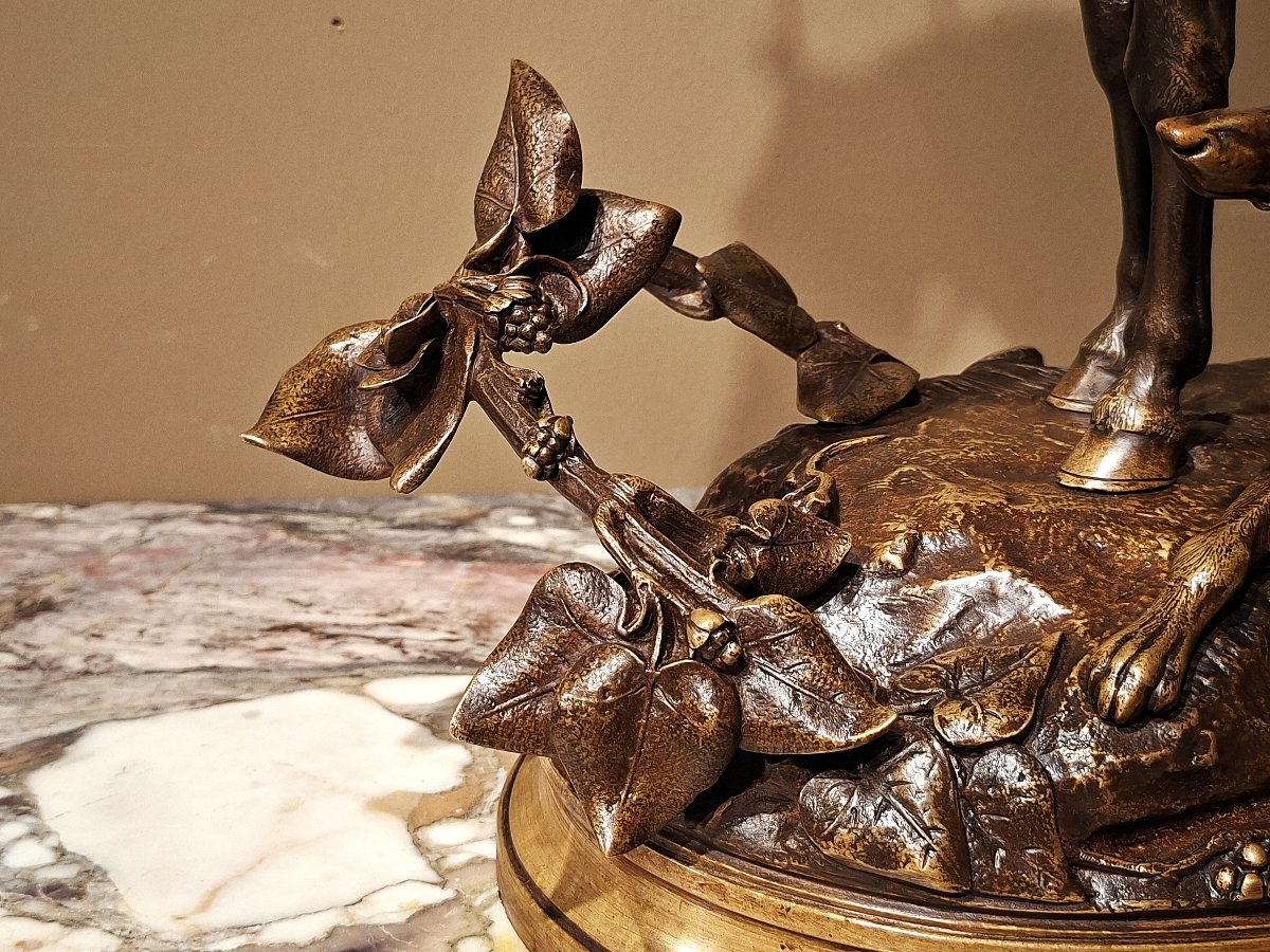 CANA LOUIS-EMILE – Bronze Cheval avec un Lévrier-photo-2