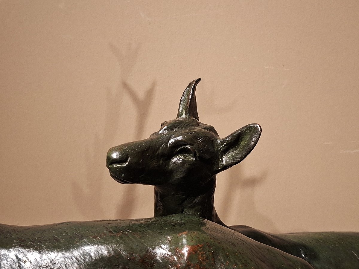 GIACOMO MERCULIANO – Bronze Cerf avec deux Biches-photo-2