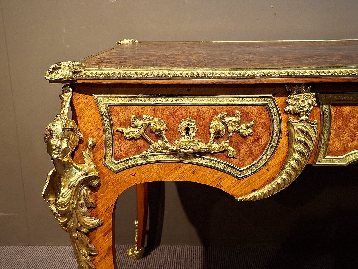 Bureau Plat – Style Louis XV – Époque Napoléon III-photo-2