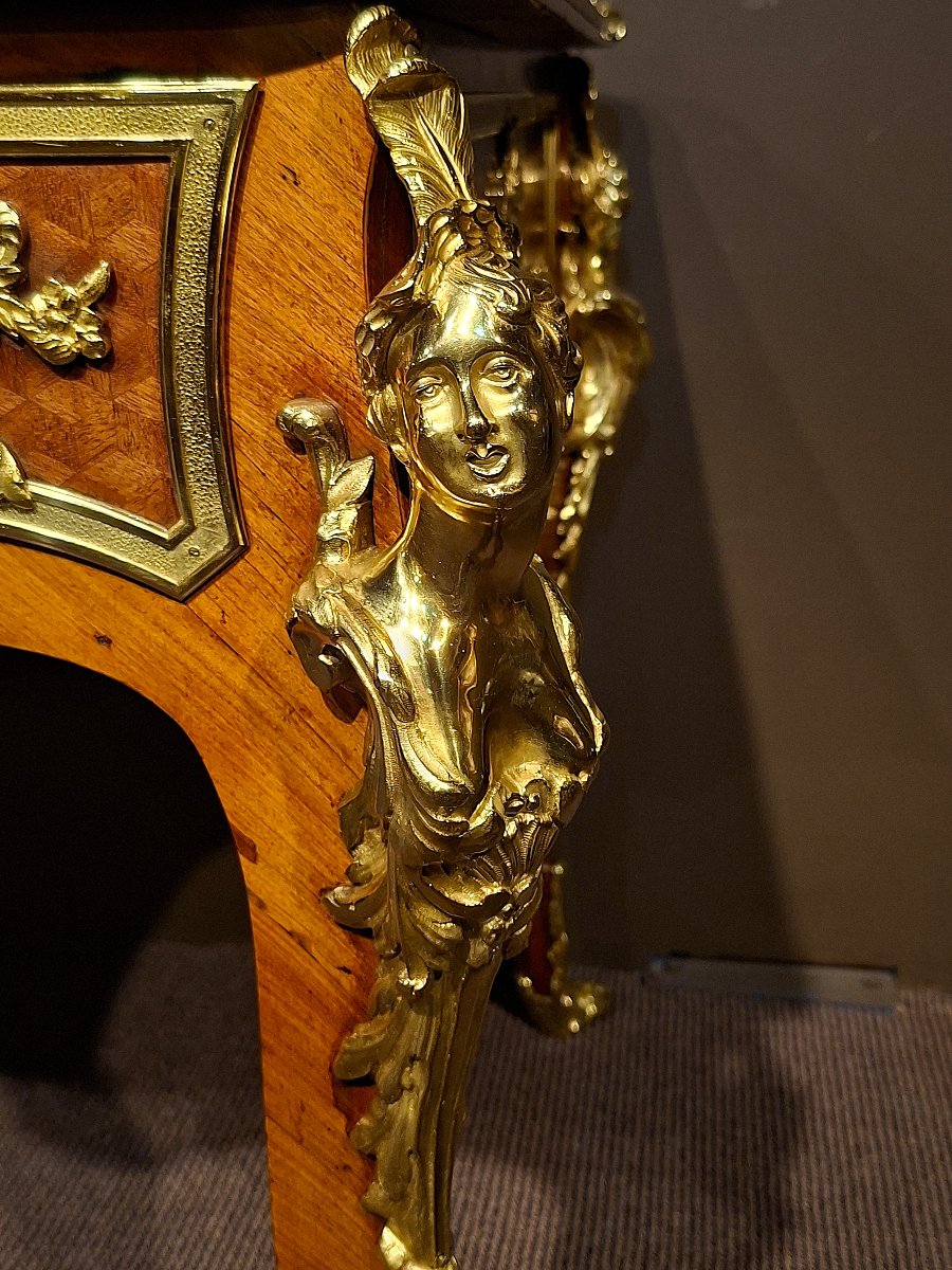 Bureau Plat – Style Louis XV – Époque Napoléon III-photo-4