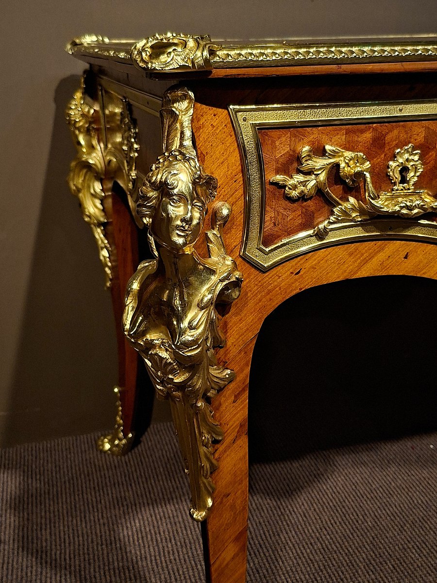 Bureau Plat – Style Louis XV – Époque Napoléon III-photo-1