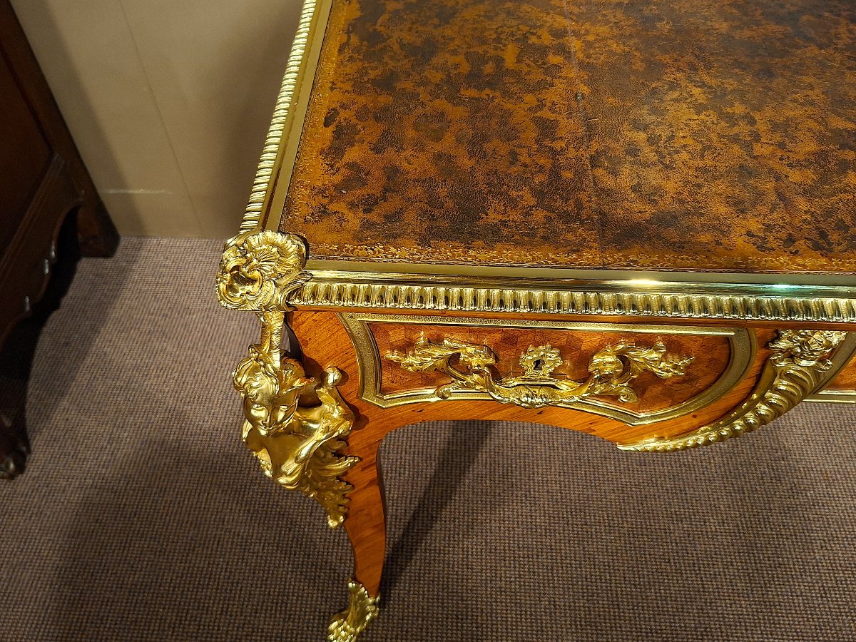 Bureau Plat – Style Louis XV – Époque Napoléon III-photo-4