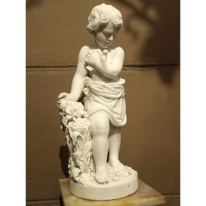 Adolphe Itasse - Carrara Marble - Boy With Birds