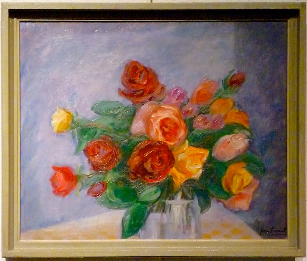 Roses en bouquet par JEAN PERRET (1910-2003)