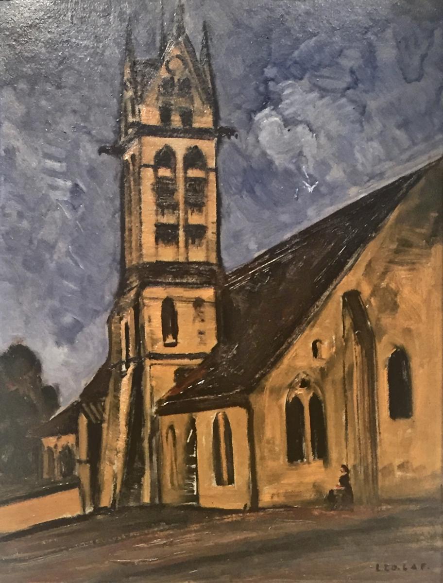 Léon La Fourcade (1898-1979) - Church Of Eriey-photo-2