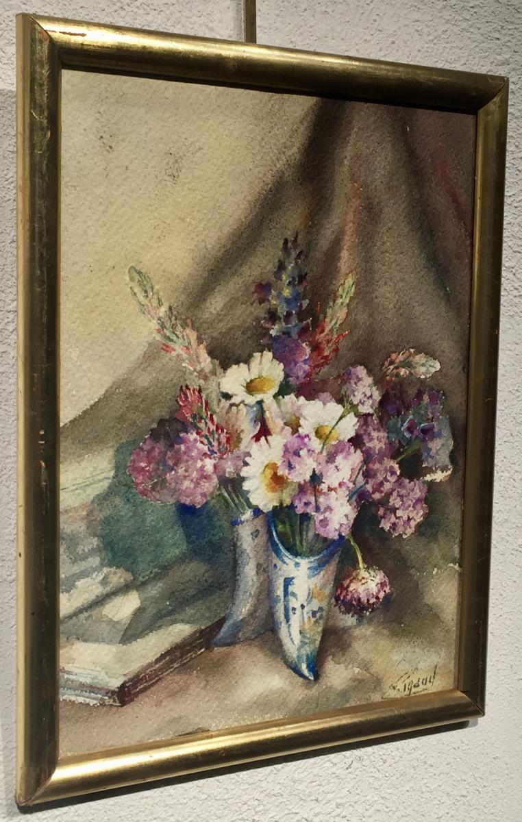 Pierre Gaston RIGAUD (1874-1939) - FLEURS dans vase "sabot"-photo-3
