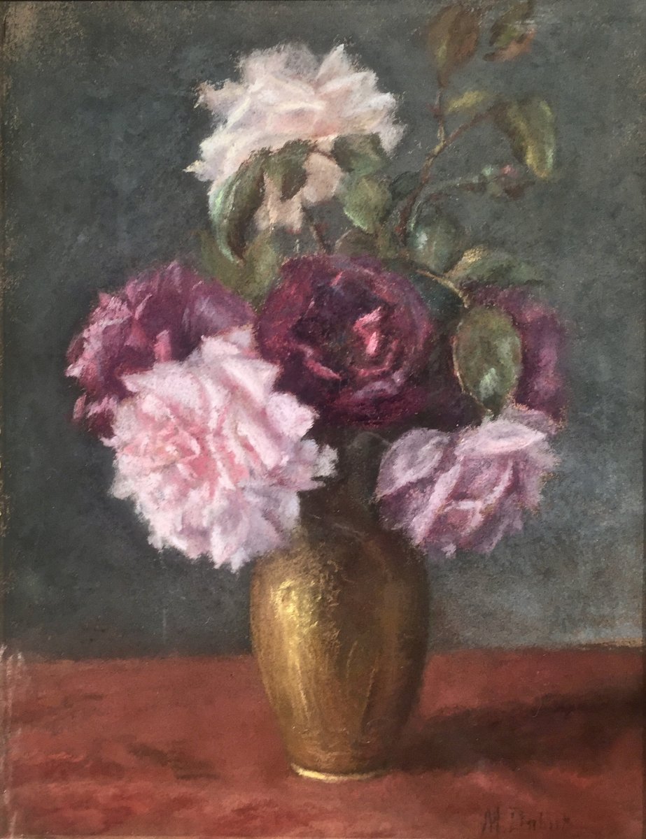 Michel Dubost (1879-1952) - Bouquet Of Roses-photo-2