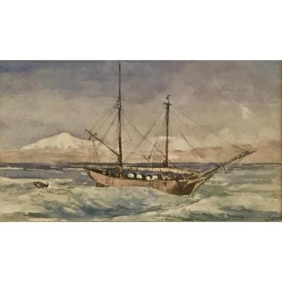 Ship Off The Etna - Middle XIX - Signature