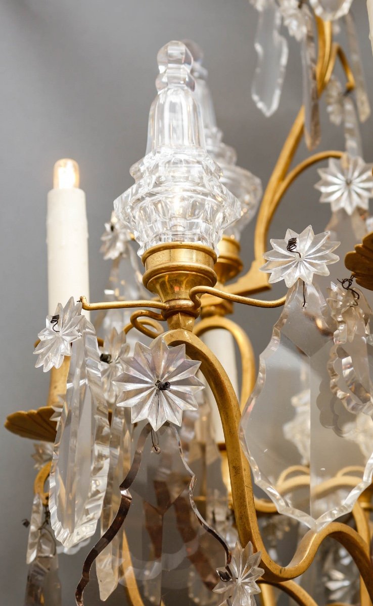 Large Crystal And Bronze Chandelier Niii-photo-3