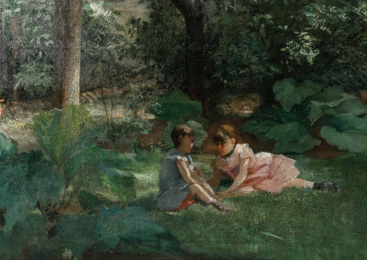 Hst Femme Et Ses Enfants De Frédéric Ringel -photo-4
