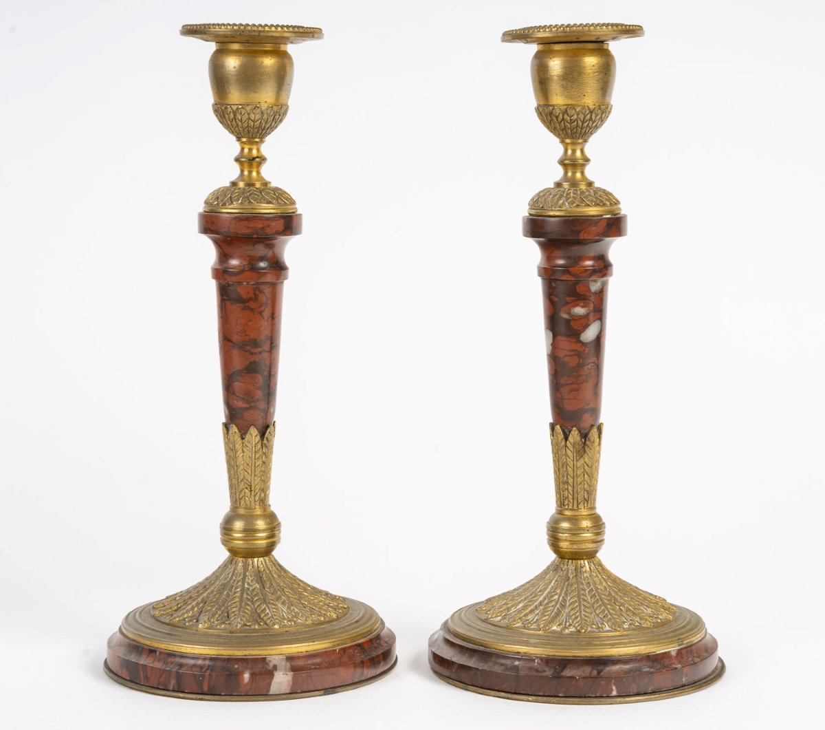 Garniture De Cheminée Marbre Et Bronze Style LXVI Signee Ringo Freres-photo-4