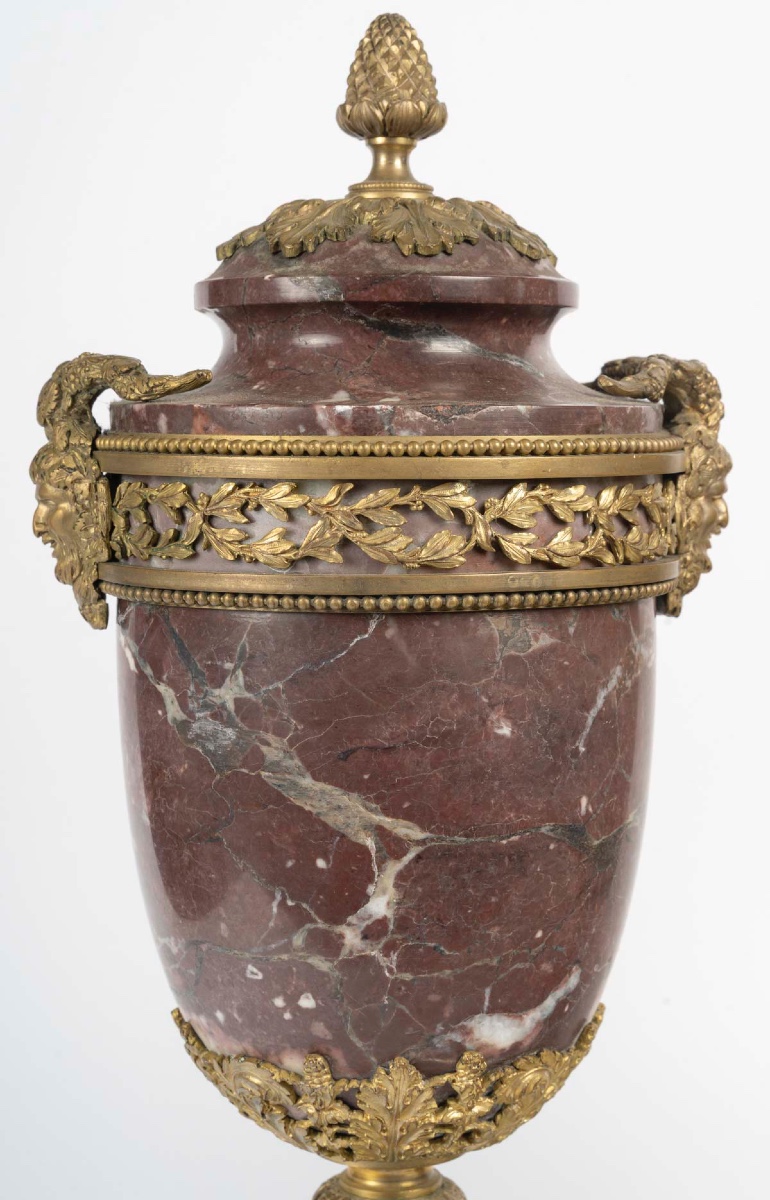 Pair Of Marble And Bronze Cassolettes -photo-2