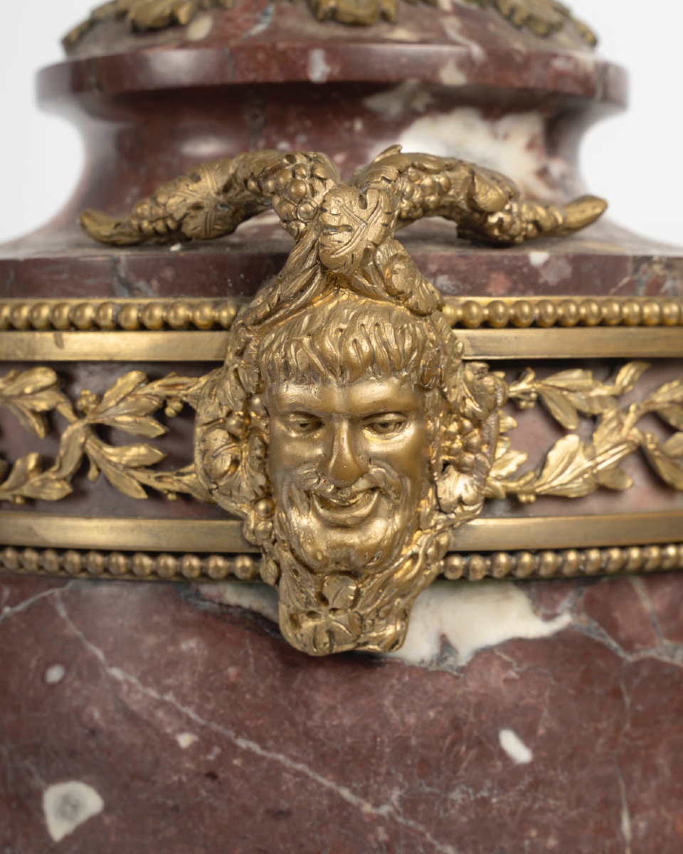 Pair Of Marble And Bronze Cassolettes -photo-1