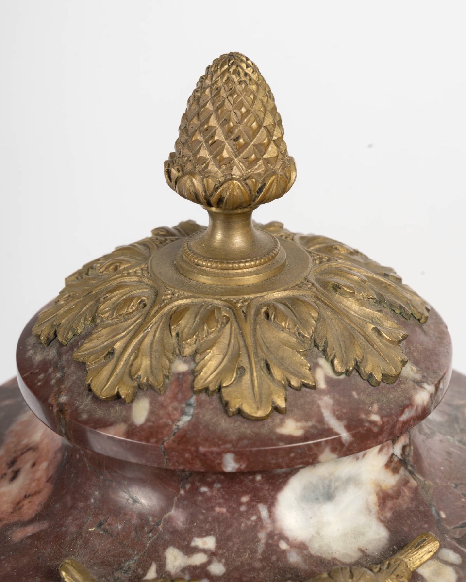 Pair Of Marble And Bronze Cassolettes -photo-2