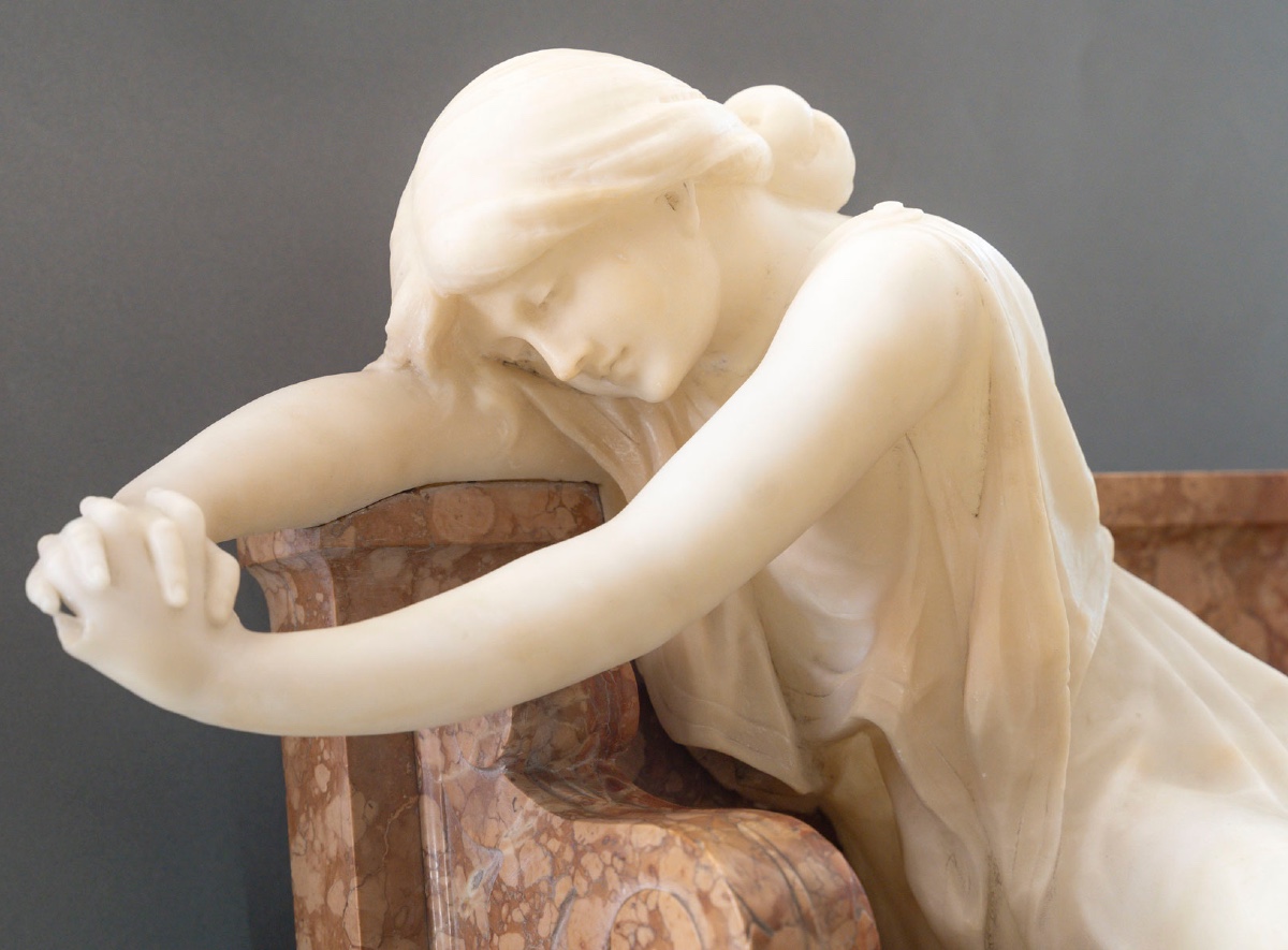 Young Woman On A Bench 19th Century -photo-4