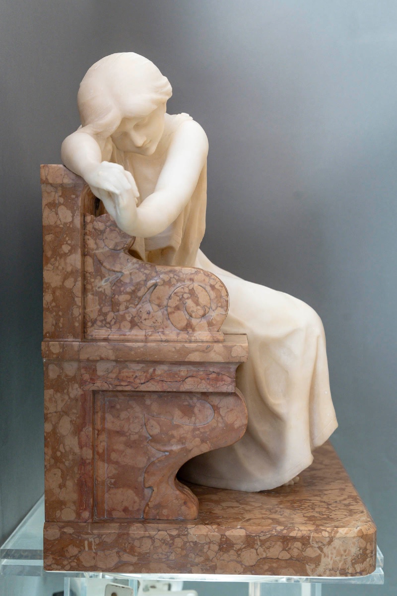 Young Woman On A Bench 19th Century -photo-3