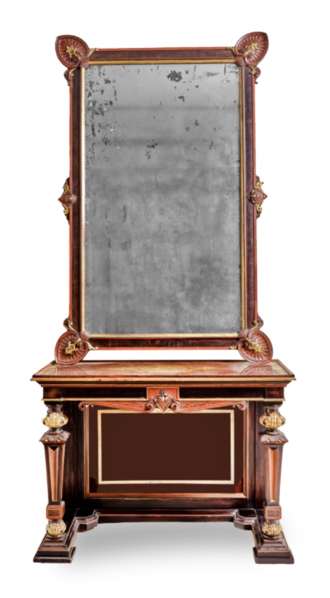 Pair Of 19th-century Naples Side Tables And Mirrors
