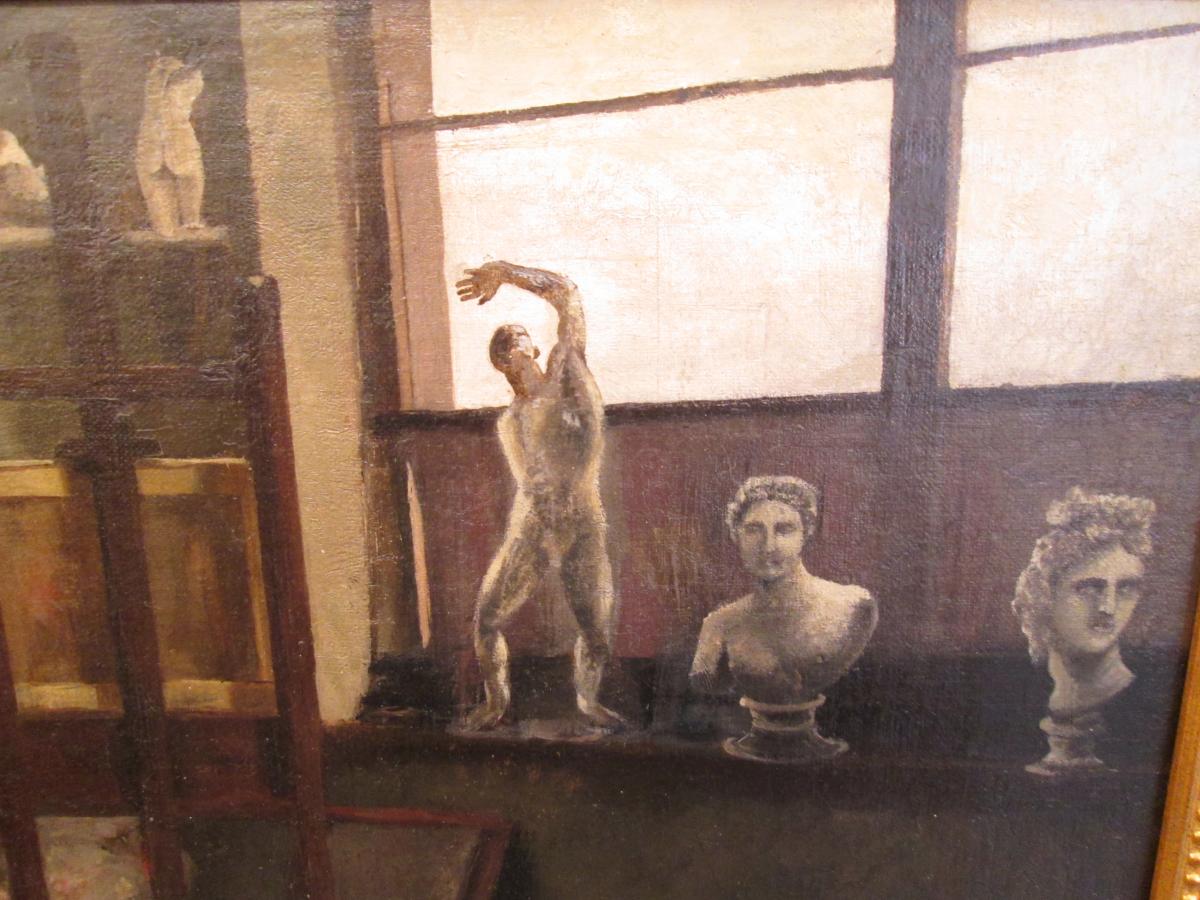 Atelier de peintre XIX Siècle (réentoilé)-photo-4