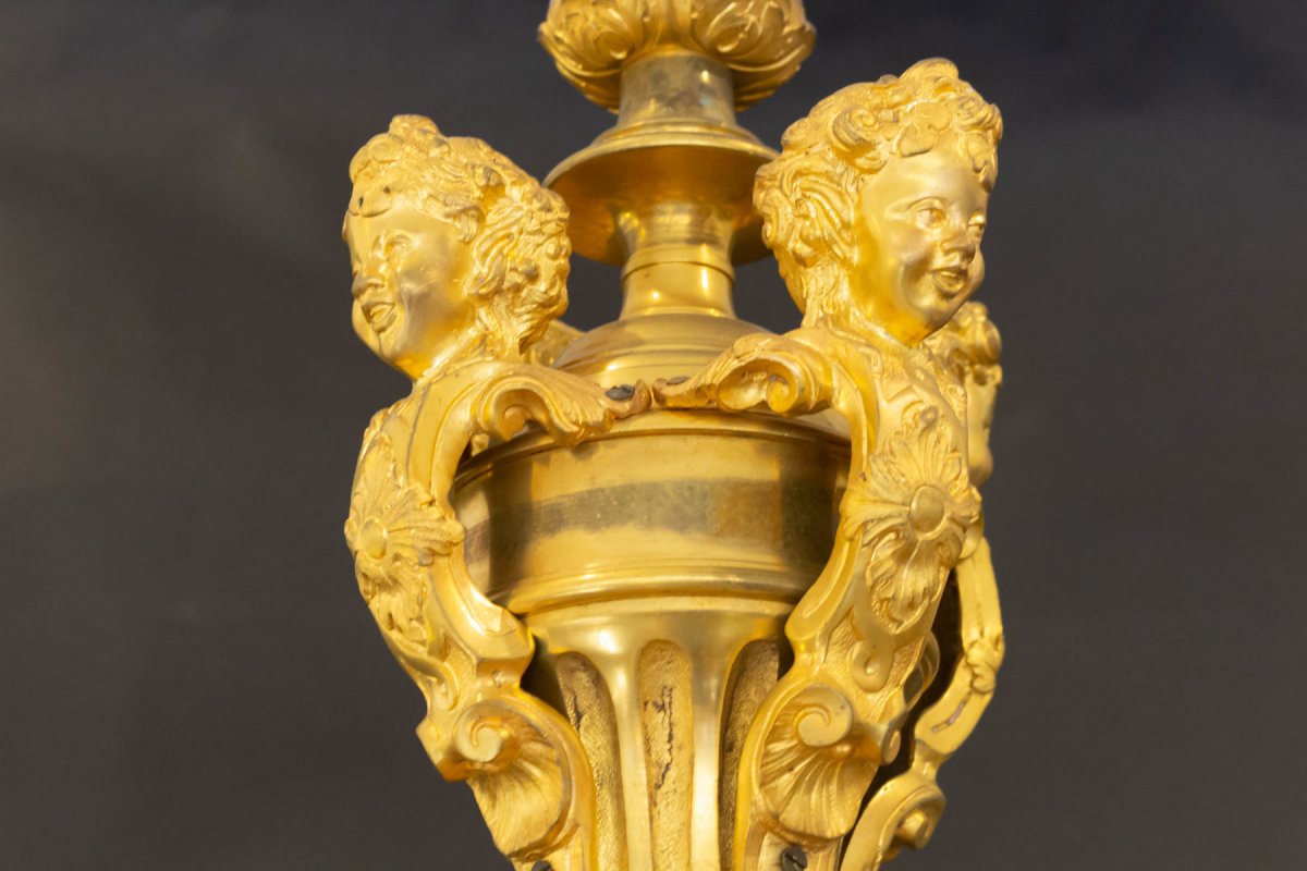 Regency Style Bronze Mazarin Chandelier-photo-3